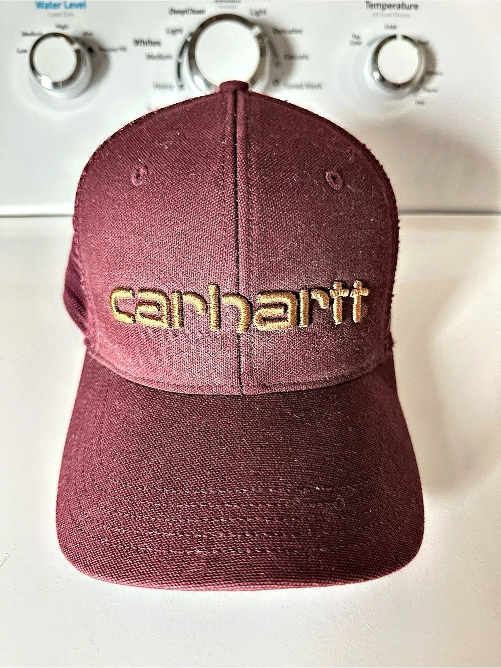 Carhartt Canvas Mesh-Back Logo Graphic Cap Burgundy